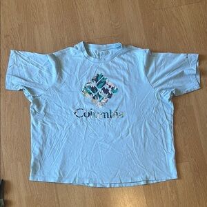Columbia Blue Short Sleeve Tee with Graphic Design